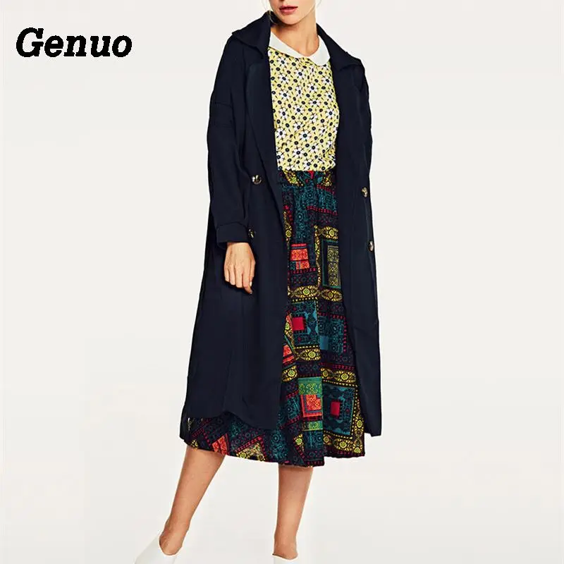 Genuo Women Double Button Trench Women's Long Classic Windbreaker Trench Coat Autumn Winter Outwear Office Lady Fashion Overcoat
Genuo Women Double Button Trench Women's Long Classic Windbreaker Trench Coat Autumn Winter Outwear Office Lady Fashion Overcoat