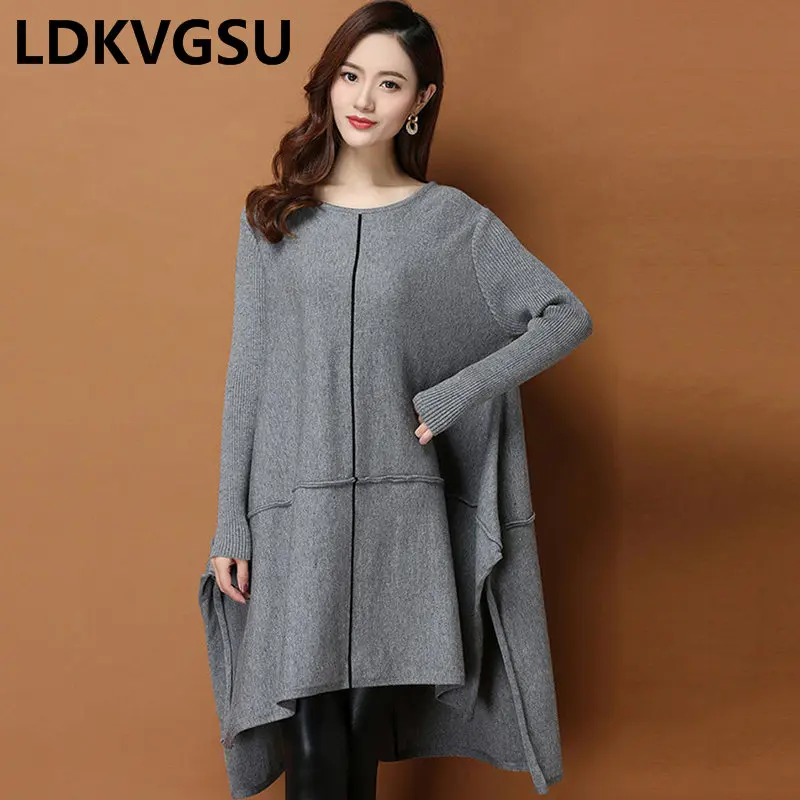Loose Large Size Women Knit Dress 2018 Autumn Winter New Long-Sleeved Round Neck Irregular Female Knit Sweater Dress Tide Is1479
Loose Large Size Women Knit Dress 2018 Autumn Winter New Long-Sleeved Round Neck Irregular Female Knit Sweater Dress Tide Is1479