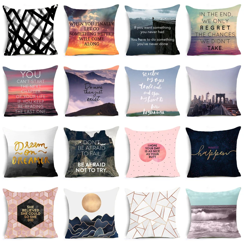 Sun Letter Polyester Cushion Cover Scenery Sky Geometry Creative Pillowcase Home Decorative Pillows Cover for Sofa Car Cojines
Sun Letter Polyester Cushion Cover Scenery Sky Geometry Creative Pillowcase Home Decorative Pillows Cover for Sofa Car Cojines