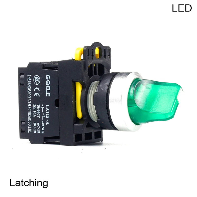 5 PCS Push button switch Selector switch Short handle 3-Position LED Latching IP65 1NO 1NC 1NO+1NC 2NO 2NC LA115-A2-11XD-R31
5 PCS Push button switch Selector switch Short handle 3-Position LED Latching IP65 1NO 1NC 1NO+1NC 2NO 2NC LA115-A2-11XD-R31