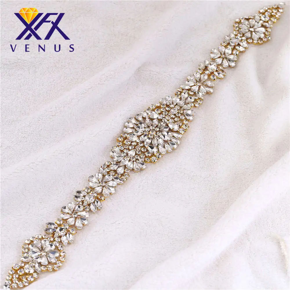 XINFANGXIU 17.1"Wedding sash Rhinestone applique with Hot fix clear rhinestones crystals for Wedding dress by iron on sewing on
XINFANGXIU 17.1"Wedding sash Rhinestone applique with Hot fix clear rhinestones crystals for Wedding dress by iron on sewing on