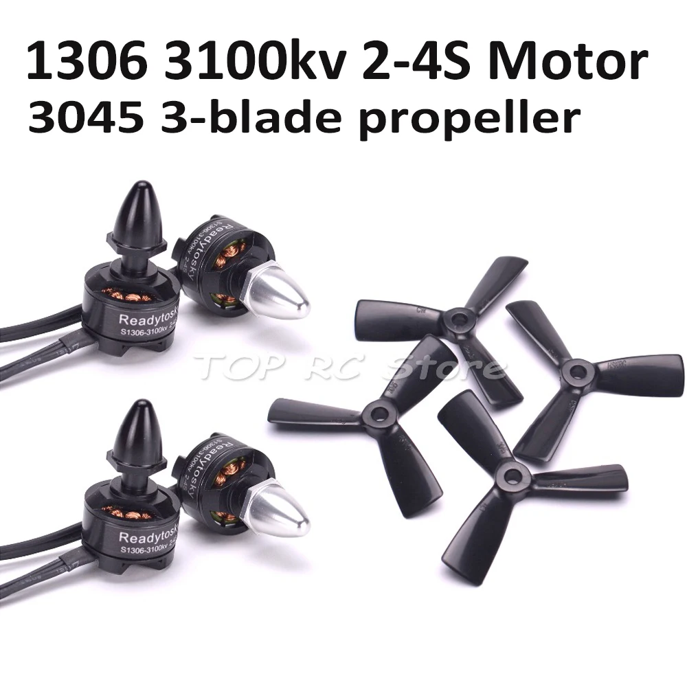 4 шт. 1306 3100KV бесщеточный мотор Поддержка 2 4S + 3045 3 Лопасти Пропеллер для мини Diatone 150
