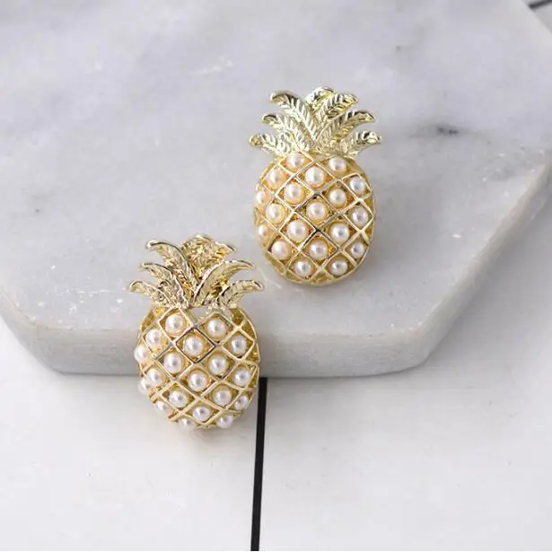 New Arrival! Imitation Pearl Stud Earrings Sweet Gold Color Fruit Pineapple Earings Fashion Jewelry Statement Earrings for Women
New Arrival! Imitation Pearl Stud Earrings Sweet Gold Color Fruit Pineapple Earings Fashion Jewelry Statement Earrings for Women