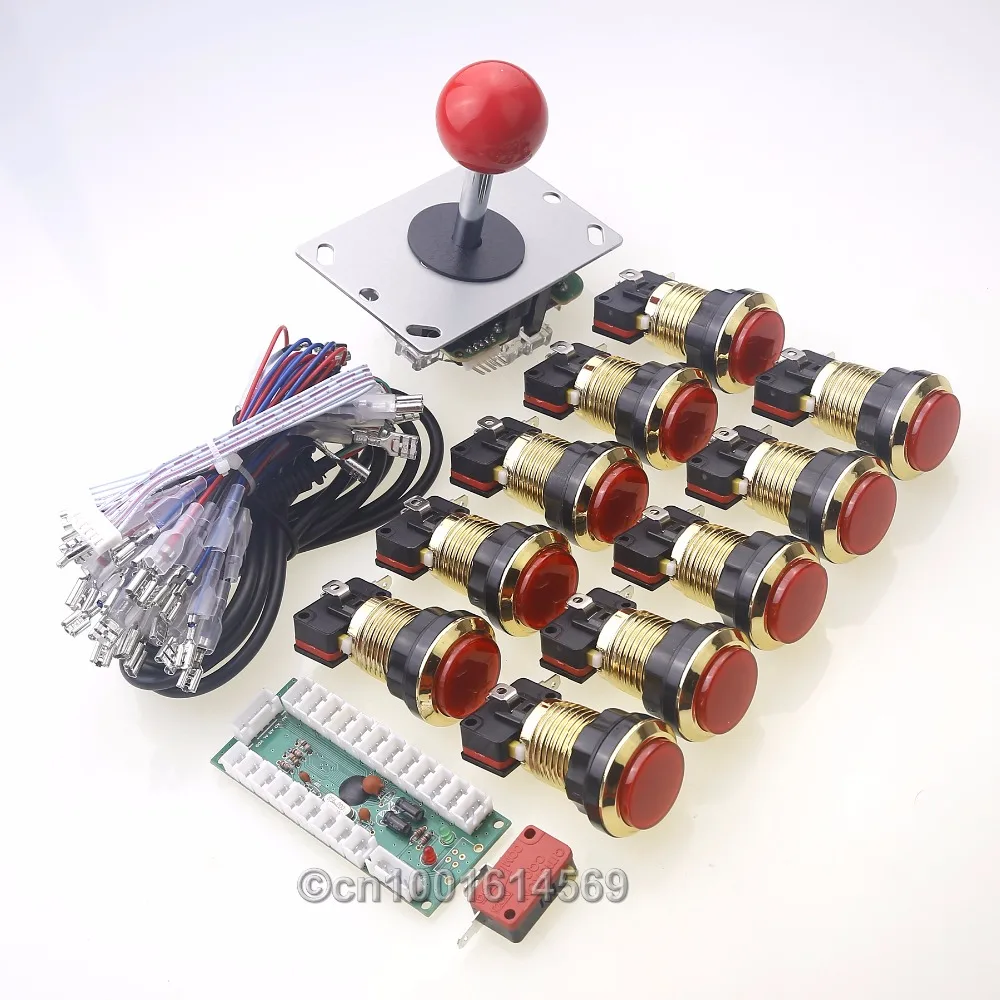 Arcade DIY Kits Parts USB Control Panel Handle To 5 pin 8 Way Joystick + 10 x 5V Chrome Gold Push Buttons & MAME Cabinet Games
Arcade DIY Kits Parts USB Control Panel Handle To 5 pin 8 Way Joystick + 10 x 5V Chrome Gold Push Buttons & MAME Cabinet Games