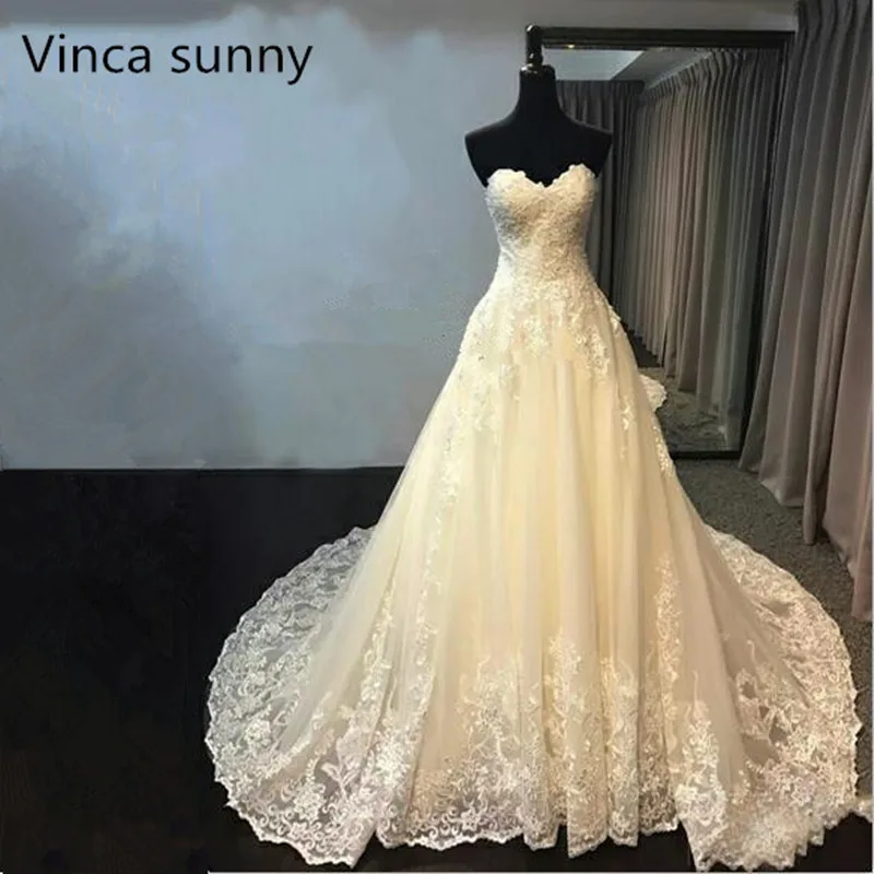 Vinca sunny Vestido de Noiva Lace wedding dresses 2021 Custom made Illusion Royal Train appliques lace wedding dress bridal
Vinca sunny Vestido de Noiva Lace wedding dresses 2021 Custom made Illusion Royal Train appliques lace wedding dress bridal