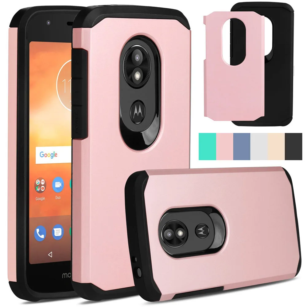 Двухслойный гибридный защитный чехол для Motorola Moto E5 Play тонкий противоударный
