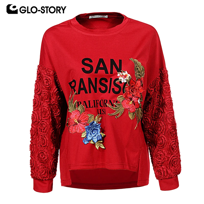 GLO-STORY 2018 Fahsion Floral Embroidery Letter Print Sweatshirt For Women Batwing Sleeve Pullover Top
GLO-STORY 2018 Fahsion Floral Embroidery Letter Print Sweatshirt For Women Batwing Sleeve Pullover Top
