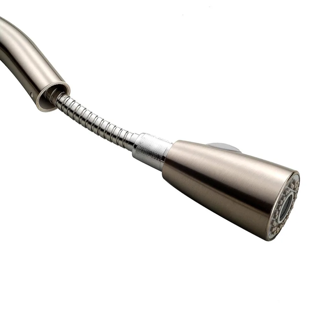 Unique Design Pull-Out Spray Brushed Nickel Finish Kitchen Sink Faucet One Handle Spout Spray Swivel Ceramic Plate Spool
Unique Design Pull-Out Spray Brushed Nickel Finish Kitchen Sink Faucet One Handle Spout Spray Swivel Ceramic Plate Spool