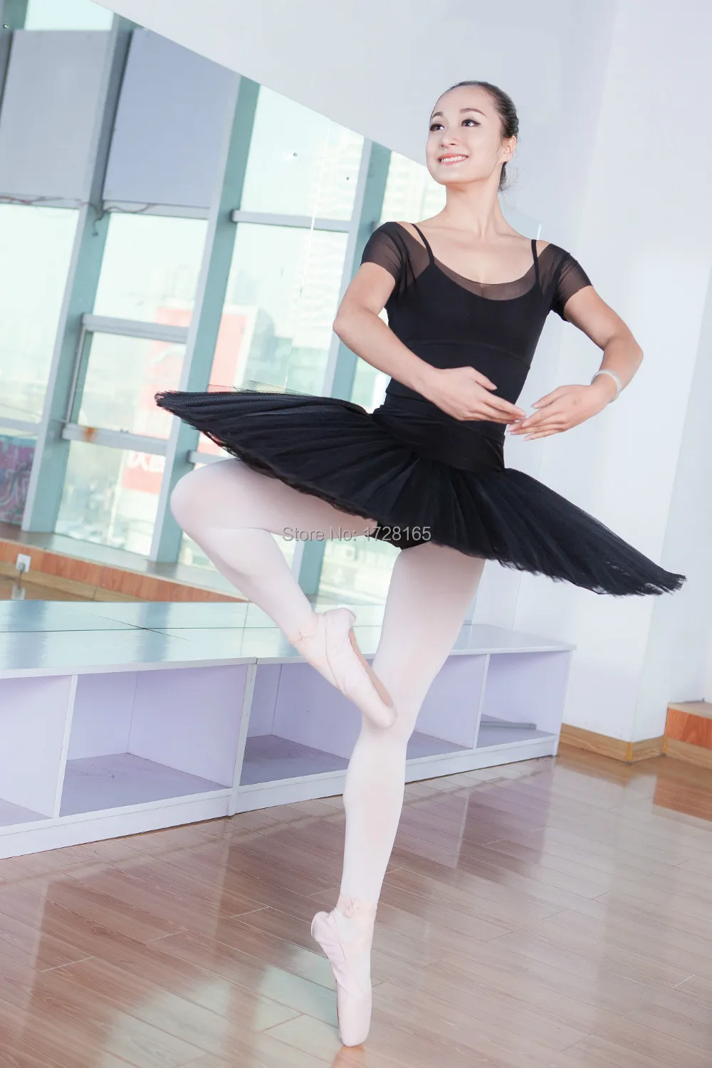 Женская балетная юбка-пачка черного цвета 8 слоев из твердого тюля AH1005A - купить по
