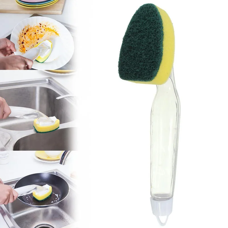 1pc Dish Washing Tool Soap Dispenser Handle Refillable Cleaning Sponge Brush
1pc Dish Washing Tool Soap Dispenser Handle Refillable Cleaning Sponge Brush