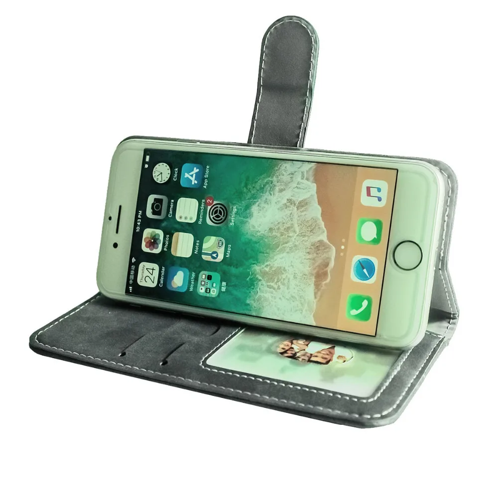Винтажный кожаный чехол-кошелек с отделением для карт шириной 5 дюйма | Мобильные