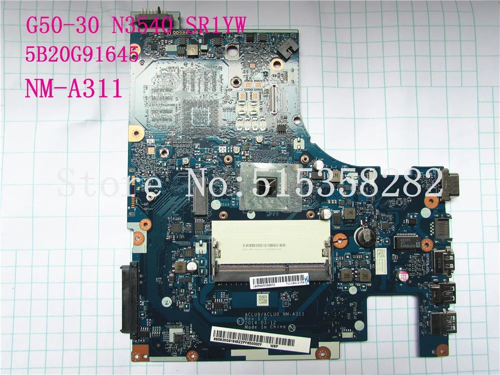 NM A311 для Lenovo ACLU9 / ACLU0 основная плата G50 30 материнская ноутбука DDR3 N3540 CPU 100%