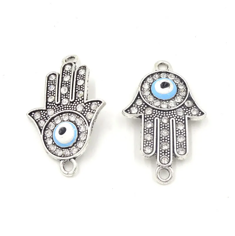 Evil Eye Rhinestone Connector 20Pcs Connecteur Breloque Hamsa Hand Charms Connector Pendant Diy Jewelry 35.5*22mm
Evil Eye Rhinestone Connector 20Pcs Connecteur Breloque Hamsa Hand Charms Connector Pendant Diy Jewelry 35.5*22mm