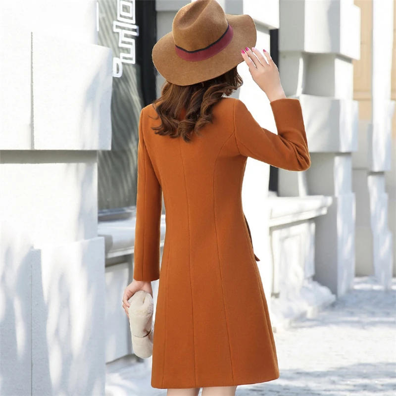 Women Fashion Autumn Winter Plus Size Elegant Mandarin Collar Wool Coat Female Slim Long Overcoat Single Breasted Blend Coat Q88
Women Fashion Autumn Winter Plus Size Elegant Mandarin Collar Wool Coat Female Slim Long Overcoat Single Breasted Blend Coat Q88