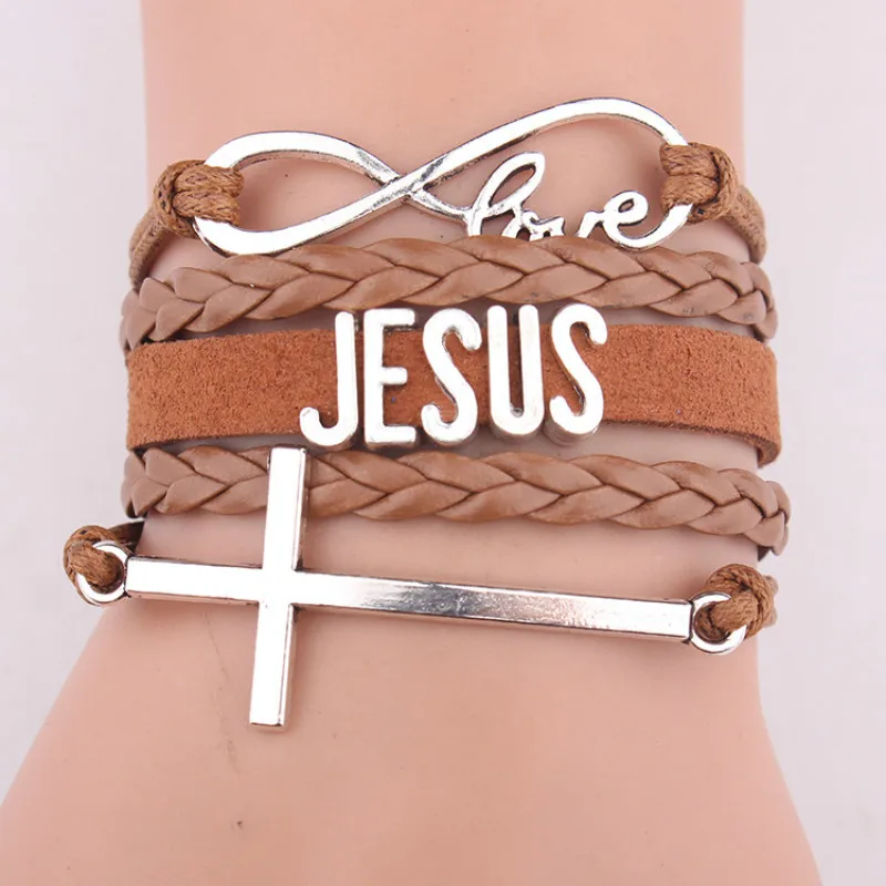 Christ Bracelet Charm Christian Gift Jesus Bangle Leather Wrap Bracelets & Bangles for Woman and Man Jewelry
Christ Bracelet Charm Christian Gift Jesus Bangle Leather Wrap Bracelets & Bangles for Woman and Man Jewelry