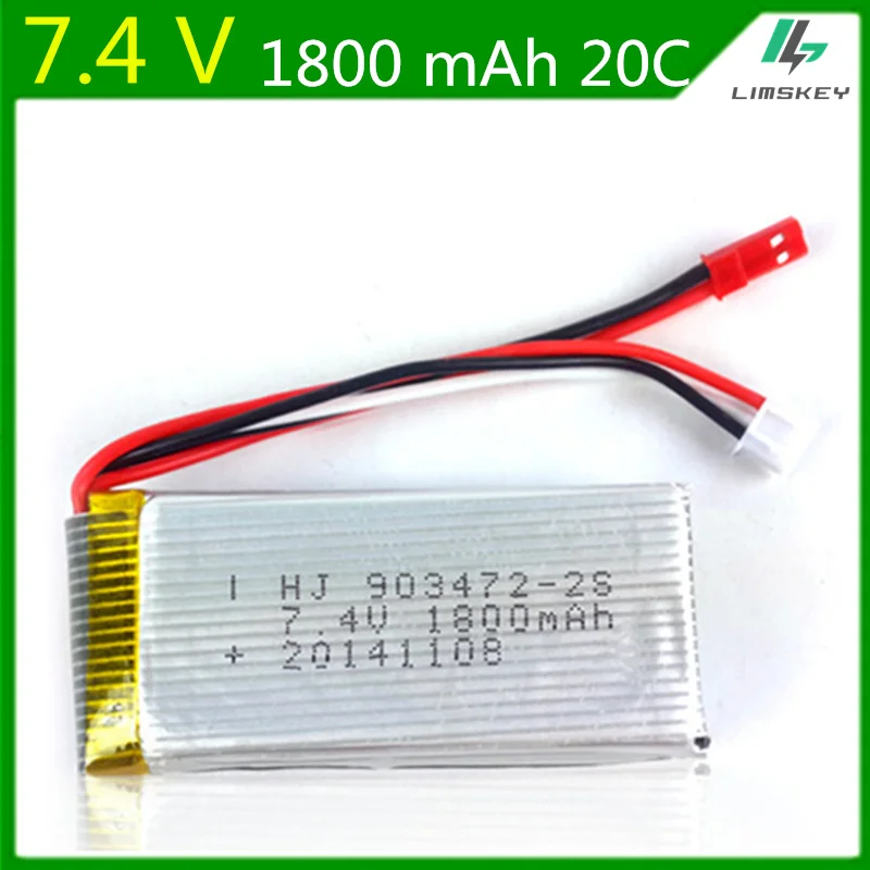 7.4V 1800mAh Lipo Battery For WLtoys L959 L969 L979 L202 L212 Remote control cars Huanqi 955 RC boats Li-po 2S 7.4V JST 903472
7.4V 1800mAh Lipo Battery For WLtoys L959 L969 L979 L202 L212 Remote control cars Huanqi 955 RC boats Li-po 2S 7.4V JST 903472