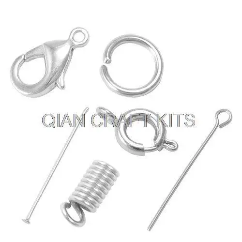 1000pcs Jewelry DIY Findings Kit , Jumprings,eye pins ,lobster claw clasps,Headpins,spring cord ends in plastic container
1000pcs Jewelry DIY Findings Kit , Jumprings,eye pins ,lobster claw clasps,Headpins,spring cord ends in plastic container