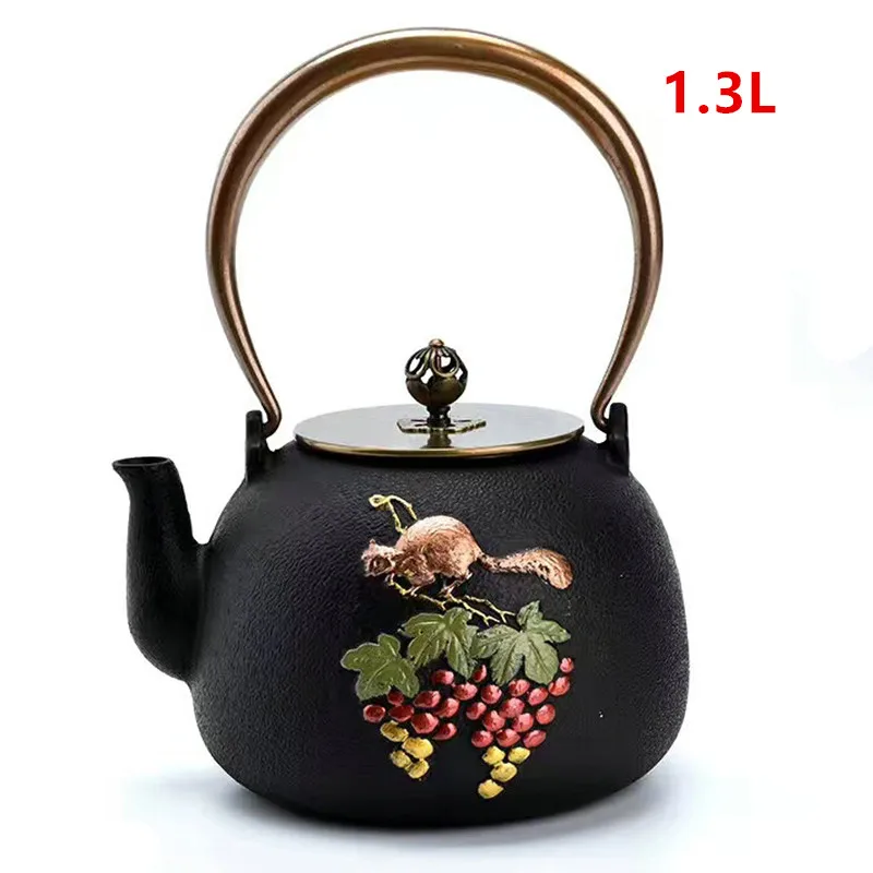 Cast Iron Tea Pot Set Japanese Teapot Tetsubin Kettle Drinkware KungFu Tools Stainless Steel Strainer Squirrel Tea Kettle 1.3L
Cast Iron Tea Pot Set Japanese Teapot Tetsubin Kettle Drinkware KungFu Tools Stainless Steel Strainer Squirrel Tea Kettle 1.3L