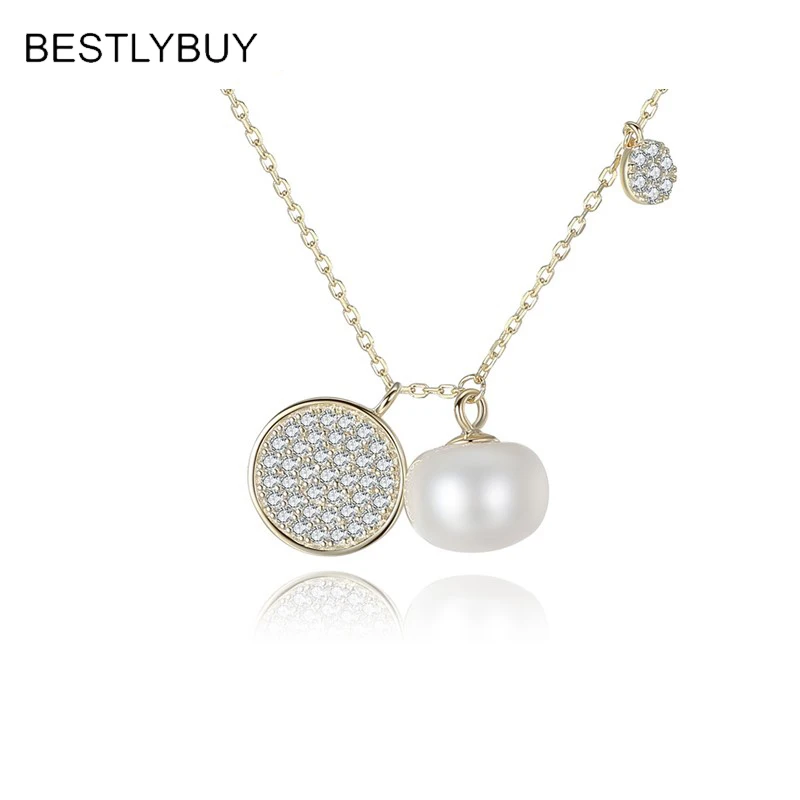 BESTLYBUY Real 925 Sterling Silver Chain Necklace Natural Cultured Fresh Water Pearl Pendant Women Necklace Jewelry
BESTLYBUY Real 925 Sterling Silver Chain Necklace Natural Cultured Fresh Water Pearl Pendant Women Necklace Jewelry