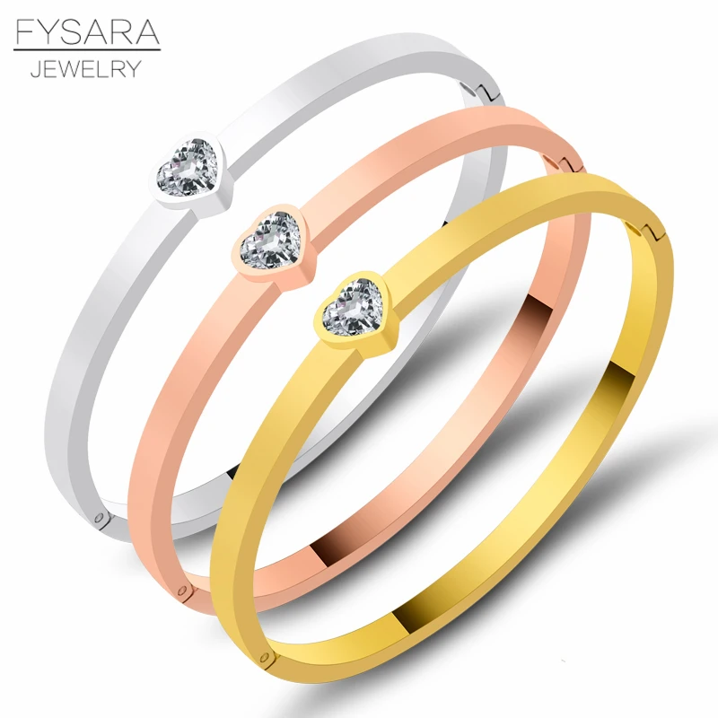 FYSARA Single Lover Heart Bracelet For Women Stainless Steel Bangle Rose Gold Color Fashion Charm Bijoux Bangle Jewelry
FYSARA Single Lover Heart Bracelet For Women Stainless Steel Bangle Rose Gold Color Fashion Charm Bijoux Bangle Jewelry