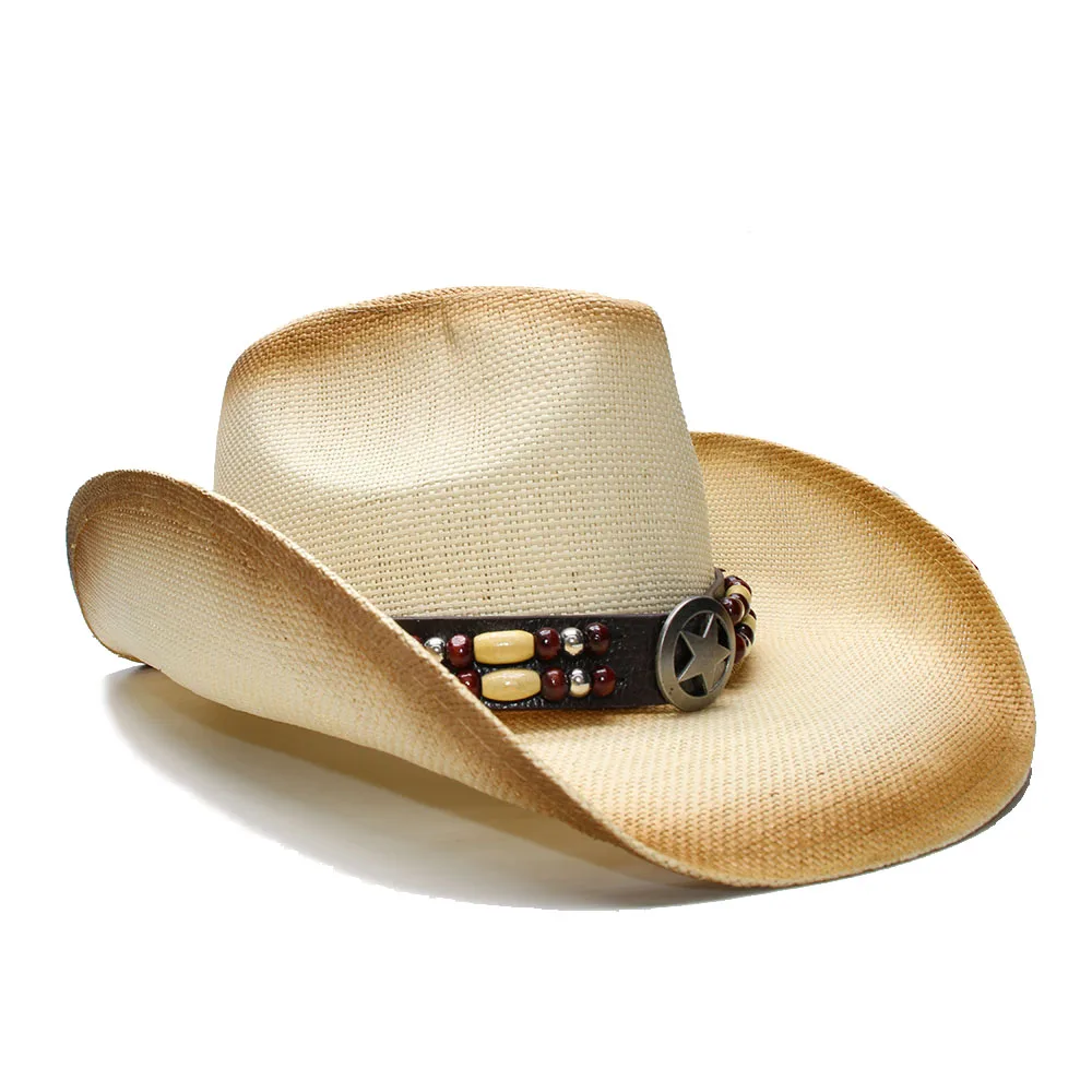 LUCKYLIANJI Retro Women's Men's Summer Straw Beach Wide Brim Cowboy Western Cowgirl Hat Star Sign with Bead Leather Band(58cm)
LUCKYLIANJI Retro Women's Men's Summer Straw Beach Wide Brim Cowboy Western Cowgirl Hat Star Sign with Bead Leather Band(58cm)