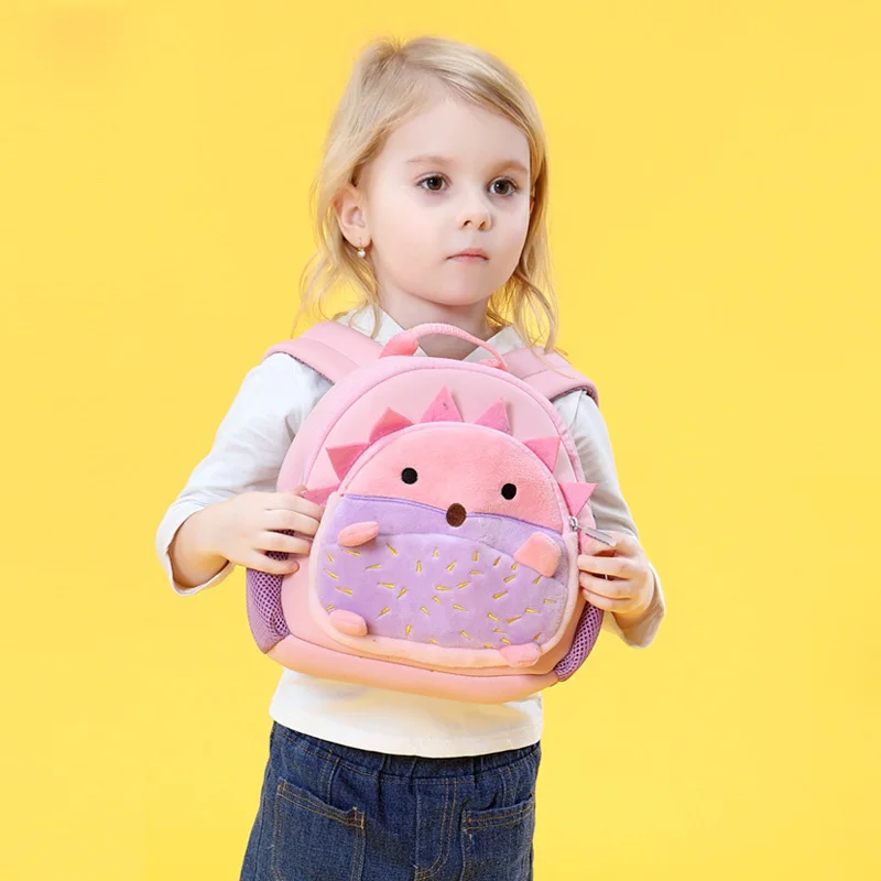 Фото Школьные ранцы с 3D рисунком ежика для девочек детский рюкзак милыми животными