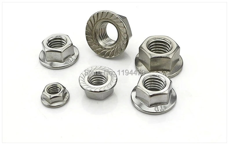 100pcs/Lot Metric Thread DIN6923 M4 304 Stainless Steel Hex Flange Nut Hexagon Nut With Flange A2-70
100pcs/Lot Metric Thread DIN6923 M4 304 Stainless Steel Hex Flange Nut Hexagon Nut With Flange A2-70