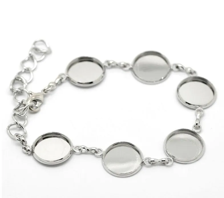 Free Shipping! high quality Silver Tone Round Cabochon Setting Disk Bracelets 16cm(6 2/8") long
Free Shipping! high quality Silver Tone Round Cabochon Setting Disk Bracelets 16cm(6 2/8") long