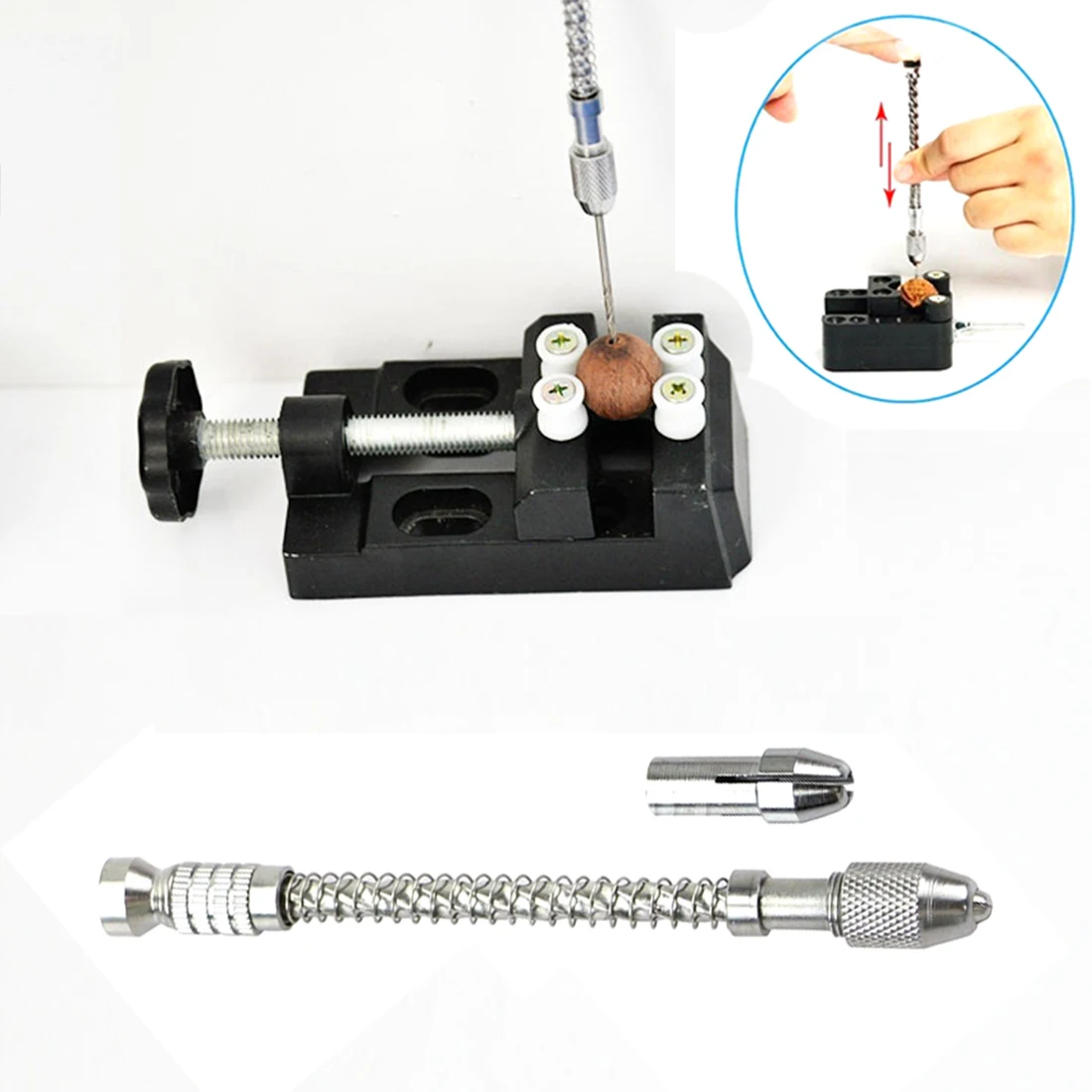 Миниатюрная алюминиевая ручная дрель 0 2 мм с бесключевым патроном сверлильный