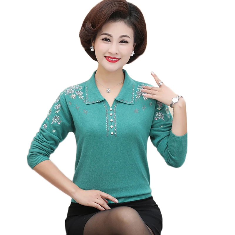 Middle-aged Women Knitted Sweater Pullover Spring Autumn Jacket Long sleeves Knit Sweater Female Clothes Plus size Casual Tops
Middle-aged Women Knitted Sweater Pullover Spring Autumn Jacket Long sleeves Knit Sweater Female Clothes Plus size Casual Tops