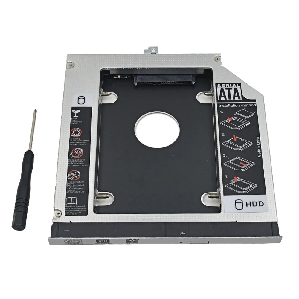 Алюминиевый корпус для 2 го жесткого диска 12 7 мм SATA 3 0 5 "для Dell Latitude E5400 E5410 E5420 E5500