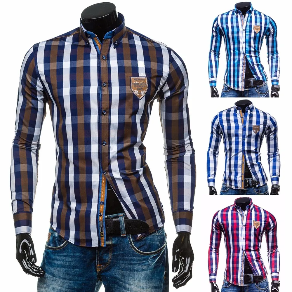 Zogaa men fashions casual shirts Long Sleeve Hit Color Plaid Men Shirt Single Breasted Regular Full male clothing summer shirts
Zogaa men fashions casual shirts Long Sleeve Hit Color Plaid Men Shirt Single Breasted Regular Full male clothing summer shirts