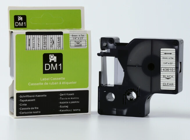 3pcs/lot 6mm label black on clear tape 43610 compatible d1 label tapes with dymo d1 label printer
3pcs/lot 6mm label black on clear tape 43610 compatible d1 label tapes with dymo d1 label printer