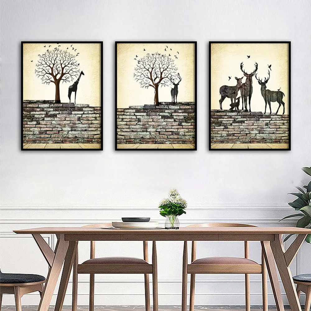 Abstract Animal Deer Giraffe Tree Retro Wall Art Canvas Painting Nordic Posters and Prints Wall Pictures for Living Room Decor
Abstract Animal Deer Giraffe Tree Retro Wall Art Canvas Painting Nordic Posters and Prints Wall Pictures for Living Room Decor