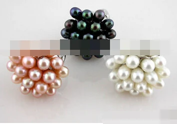 FREE shipping 00455 white pink black rice FW pearl ring | Украшения и аксессуары