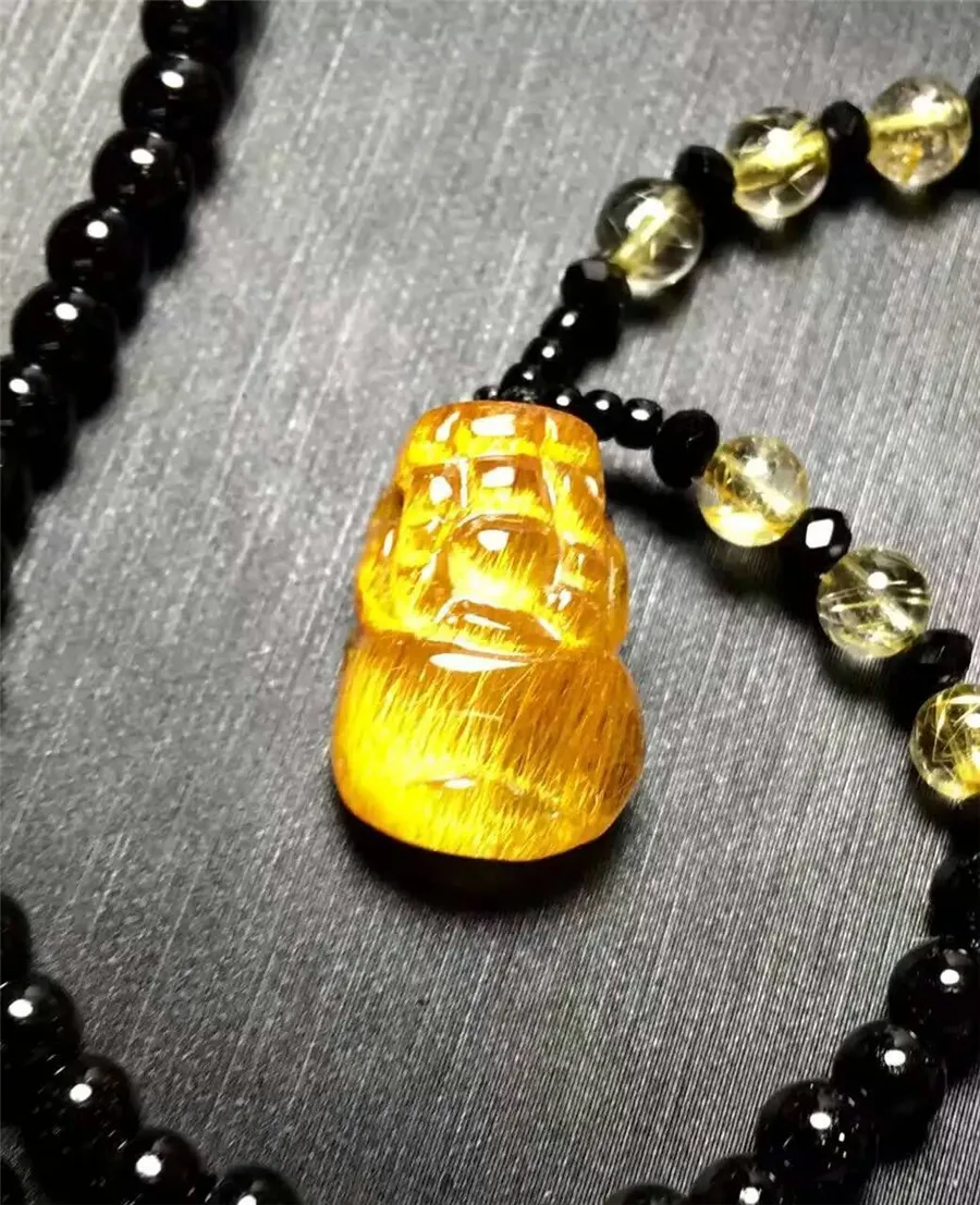 Fashion Women Men Powerful Pendant Dragon Pi Xiu Shape Genuine Natural Titanium Gold Rutilated Quartz Pendant 25x16x13mm
Fashion Women Men Powerful Pendant Dragon Pi Xiu Shape Genuine Natural Titanium Gold Rutilated Quartz Pendant 25x16x13mm