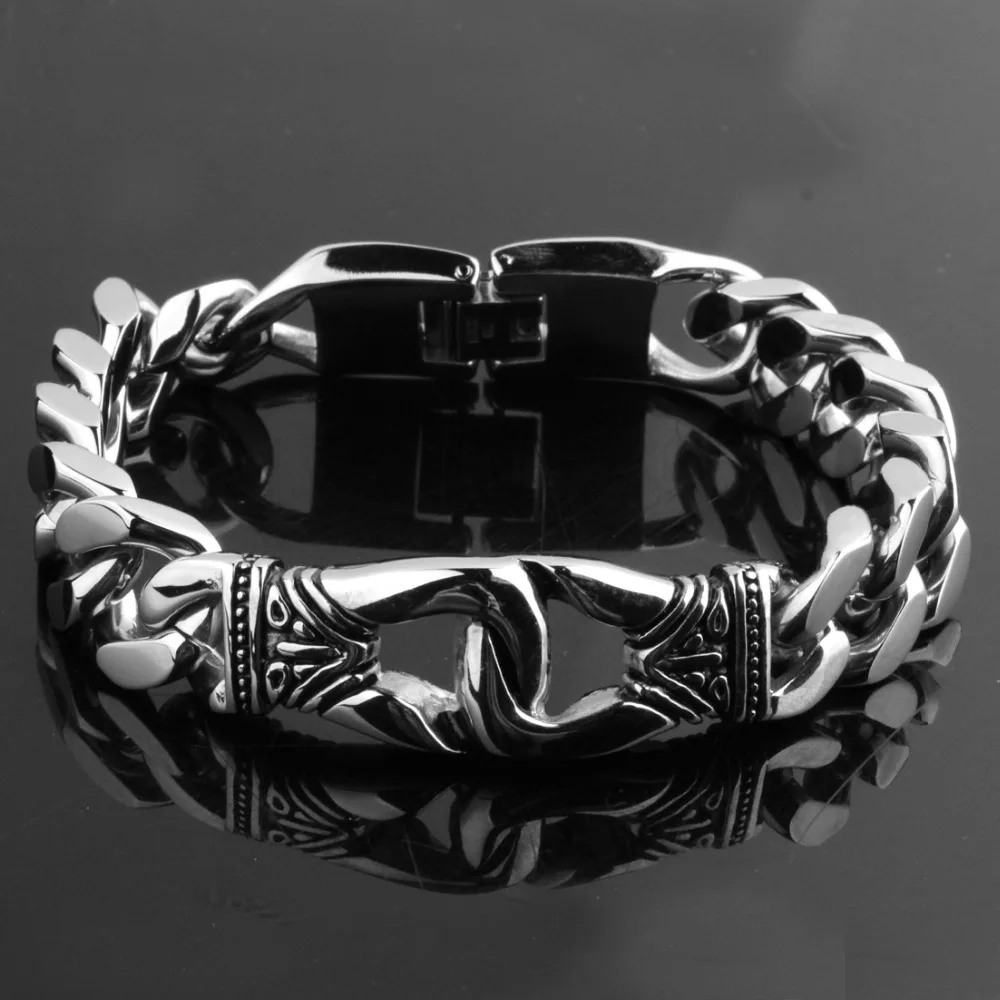New Arrive Stainless Steel Silver Color&Black Hip Hop Biker Jewelry Cuban Curb Chain Men's Bracelet Bangle Christmas Gift 8.46"
New Arrive Stainless Steel Silver Color&Black Hip Hop Biker Jewelry Cuban Curb Chain Men's Bracelet Bangle Christmas Gift 8.46"