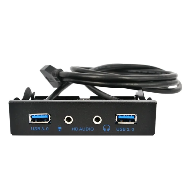 3.5" 2 Ports USB 3.0 Hub with HD Audio Output + Mic Connector Adapter 20Pin 3.5 Inch Internal Floppy Front Panel Bracket | Компьютеры