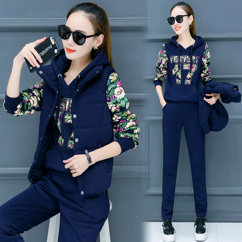 2019 New Fashion 3 pieces Set women suit autumn and winter women's tracksuits casual set with a hood fleece sweatshirt plus size
2019 New Fashion 3 pieces Set women suit autumn and winter women's tracksuits casual set with a hood fleece sweatshirt plus size