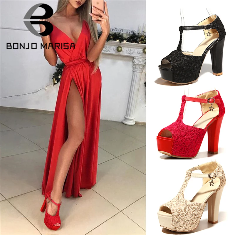 BONJOMARISA New INS Sexy Women Lace Platform Sandals Summer Large Size 33-43 Party Night Shoes For Women Shoes Woman High Heels
BONJOMARISA New INS Sexy Women Lace Platform Sandals Summer Large Size 33-43 Party Night Shoes For Women Shoes Woman High Heels