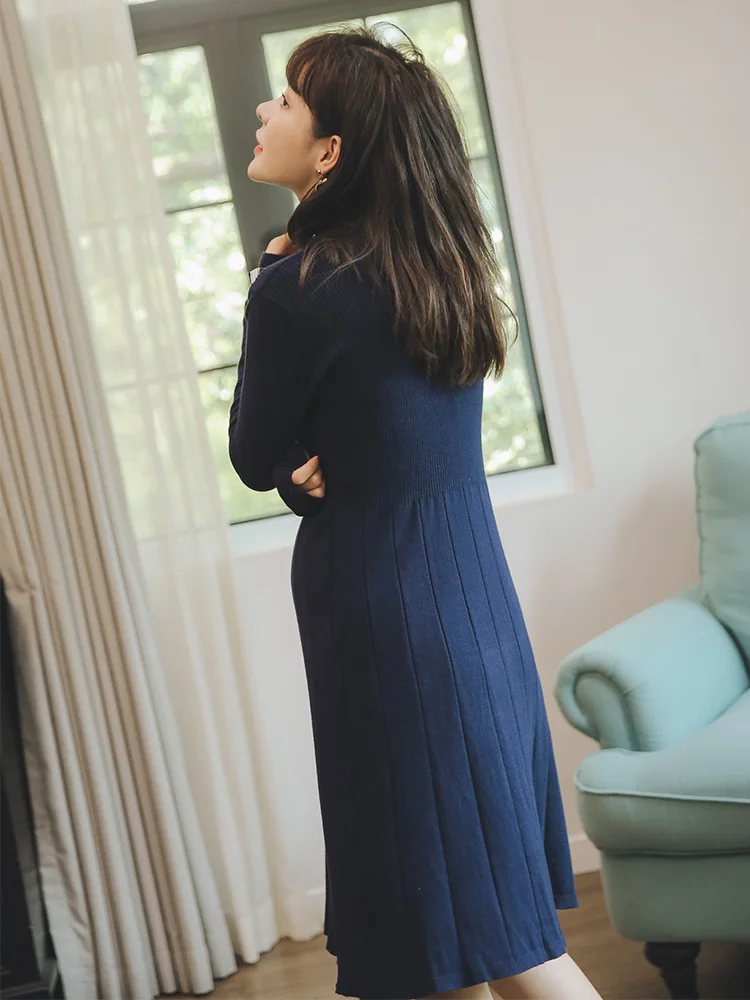 Новинка 2021 модное трикотажное платье для кормления беременных женщин длинные