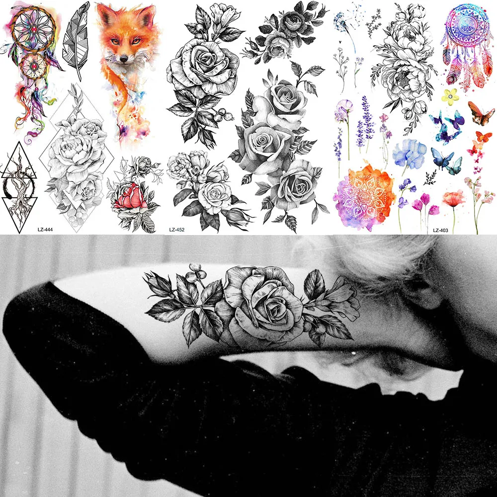 YURAN Women Beauty Black Pencil Sketch Flower Tattoos Temporary Fake Plum Blossom Arm Tatto Stickers Waterproof Rose Neck Tattoo
YURAN Women Beauty Black Pencil Sketch Flower Tattoos Temporary Fake Plum Blossom Arm Tatto Stickers Waterproof Rose Neck Tattoo