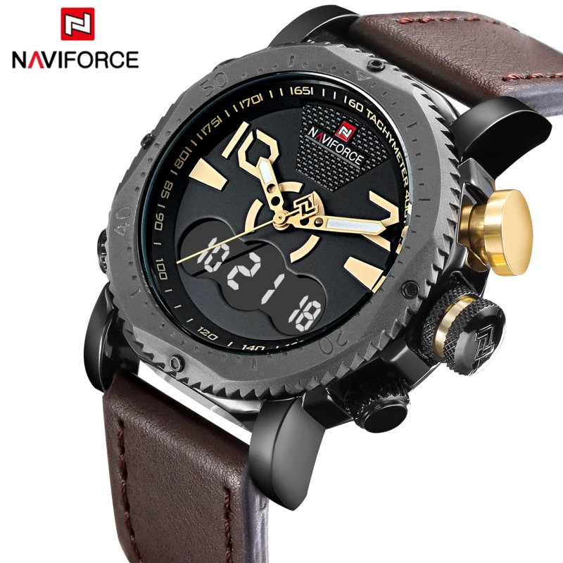 Watches Men NAVIFORCE Brand Men's Fashion Sport Watches Men Quartz Analog LED Clock Man Leather Military Waterproof Wrist Watch
Watches Men NAVIFORCE Brand Men's Fashion Sport Watches Men Quartz Analog LED Clock Man Leather Military Waterproof Wrist Watch