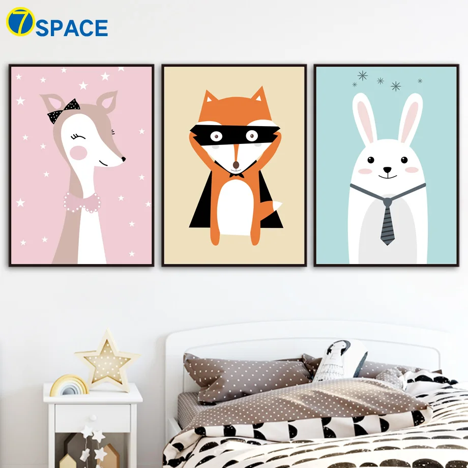 Cartoon Deer Fox Rabbit Nordic Posters And Prints Wall Art Canvas Painting Animals Wall Pictures Baby Girl Kids Room Home Decor
Cartoon Deer Fox Rabbit Nordic Posters And Prints Wall Art Canvas Painting Animals Wall Pictures Baby Girl Kids Room Home Decor