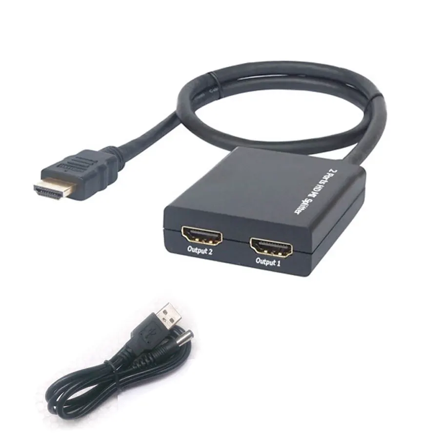 Full 1080P HDMI разделитель 1X2 порты 50 см 1 4 HDCP 3D видео с DC5V/1A USB адаптер питания усилитель