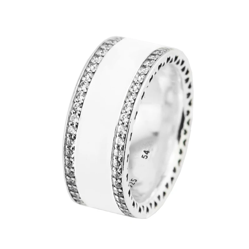Женское кольцо из серебра 925 пробы с эмалью и фианитом|ring heart|ring ringring wedding |