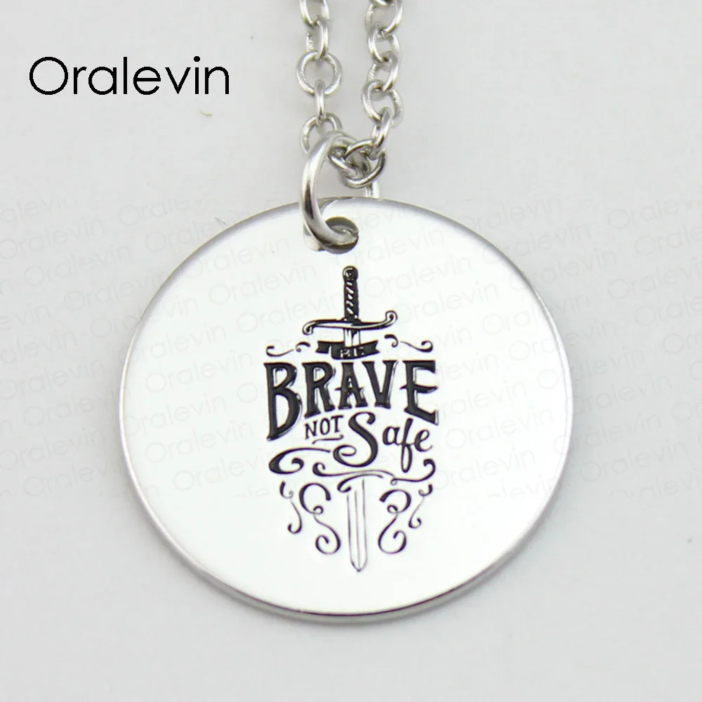 THE BRAVE NOT SAFE Inspirational Hand Stamped Custom Necklace Gift for Teacher Jewelry,#LN590
THE BRAVE NOT SAFE Inspirational Hand Stamped Custom Necklace Gift for Teacher Jewelry,#LN590
