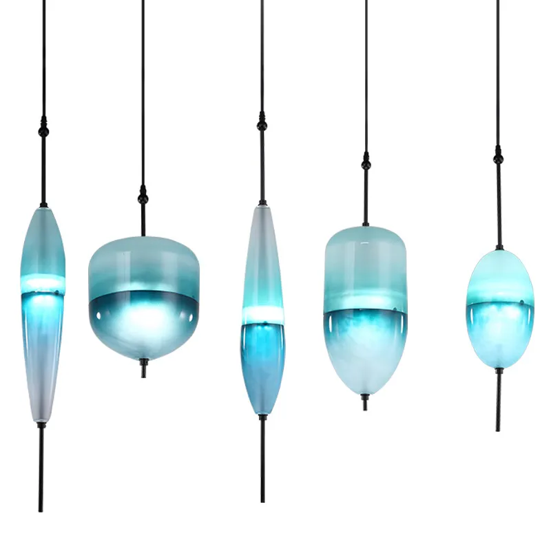 Nordic modern teardrop-shaped blue glass pendant light LED art deco simple white hanging lamp for living room restaurant kitchen
Nordic modern teardrop-shaped blue glass pendant light LED art deco simple white hanging lamp for living room restaurant kitchen