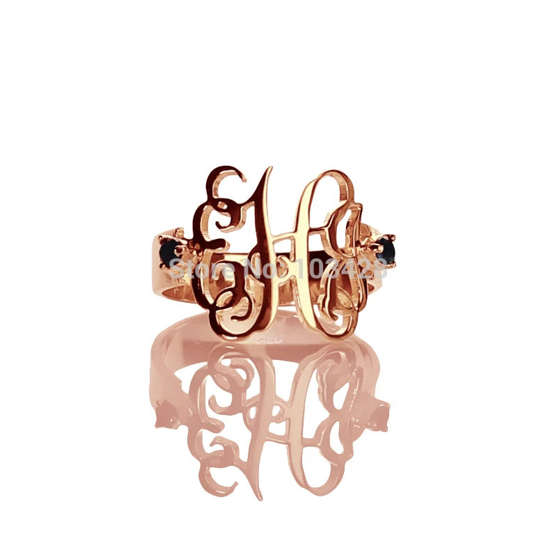 AILIN Custom Cut 3 Script Monogram Rings For Women Rose Gold Color Initials Ring Monogrammed With 2 Birthstone
AILIN Custom Cut 3 Script Monogram Rings For Women Rose Gold Color Initials Ring Monogrammed With 2 Birthstone