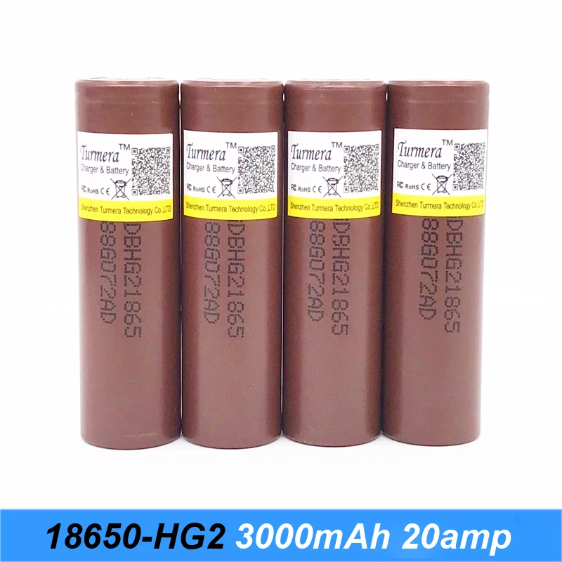Turmera 18650 HG2 3000 мАч 30A перезаряжаемая литиевая батарея для электрического велосипеда и электрической дрели Scewdriver батарея 10-100 шт.
Turmera 18650 HG2 3000 мАч 30A перезаряжаемая литиевая батарея для электрического велосипеда и электрической дрели Scewdriver батарея 10-100 шт.